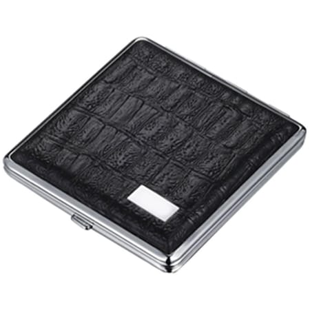 Ares Black Leather Double Sided Cigarette Case